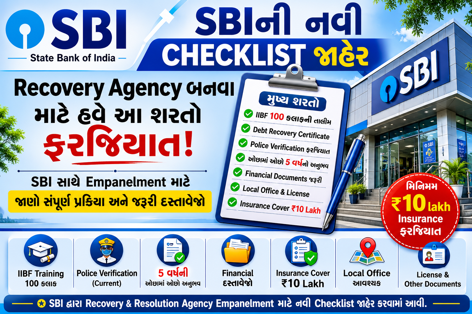 SBI Recovery Agency Empanelment Checklist 2026 Gujarati News