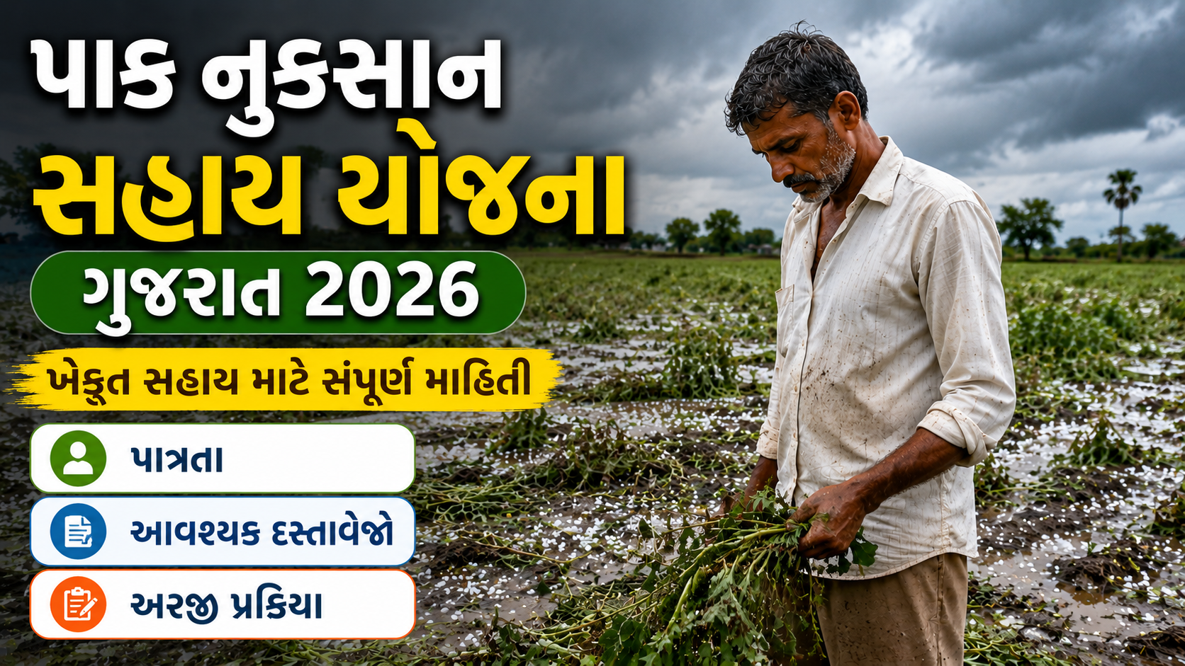 પાક નુકસાન સહાય યોજના ગુજરાત 2026 | ખેડૂત સહાય, પાત્રતા અને અરજી પ્રક્રિયા