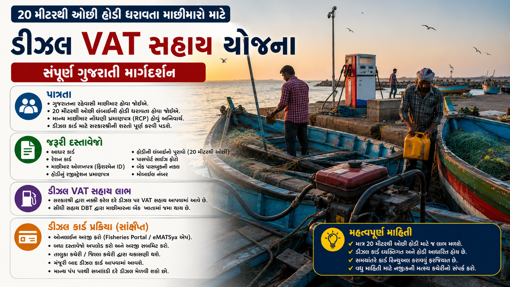 માછીમારો માટે ડીઝલ VAT સહાય યોજના 2026